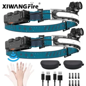 Farol Recarregável 1000 LM Super Bright 270 ° Iluminação com farol do sensor de movimento IPX4 para faróis do capacete do trabalho de acampamento