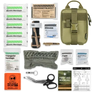 Kit de sobrevivência de primeiros socorros Rhino IFAK Bolsa Kit de acampamento fornecido com 20 itens EMT para emergências ao ar livre