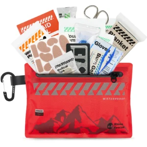 Kit de primeiros socorros pequeno Rhino Rescue – Kit médico ultraleve à prova d'água para caminhadas, mochilão, ciclismo, veículos de viagem