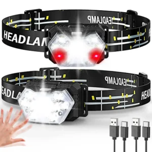 2000 lúmen led usb recarregável farol sensor de movimento farol à prova dwaterproof água cabeça lanternas acampamento ao ar livre lâmpada cabeça pesca