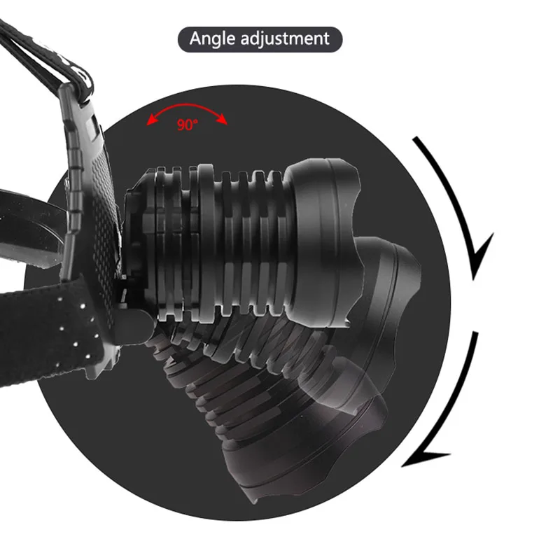 Z20 mais poderoso xhp90 led farol 8000lm lâmpada de cabeça recarregável usb à prova dwaterproof água zoom luz pesca uso 18650 bateria - Imagem 4