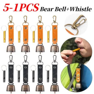 Sino de urso com apito conjunto alto sino de urso com silenciador magnético equipamento de emergência ao ar livre para acampamento sobrevivência caminhadas escalada
